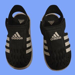Adidas Kids Summer Closed-Toe Water Sandals - Black/White - Size 12K